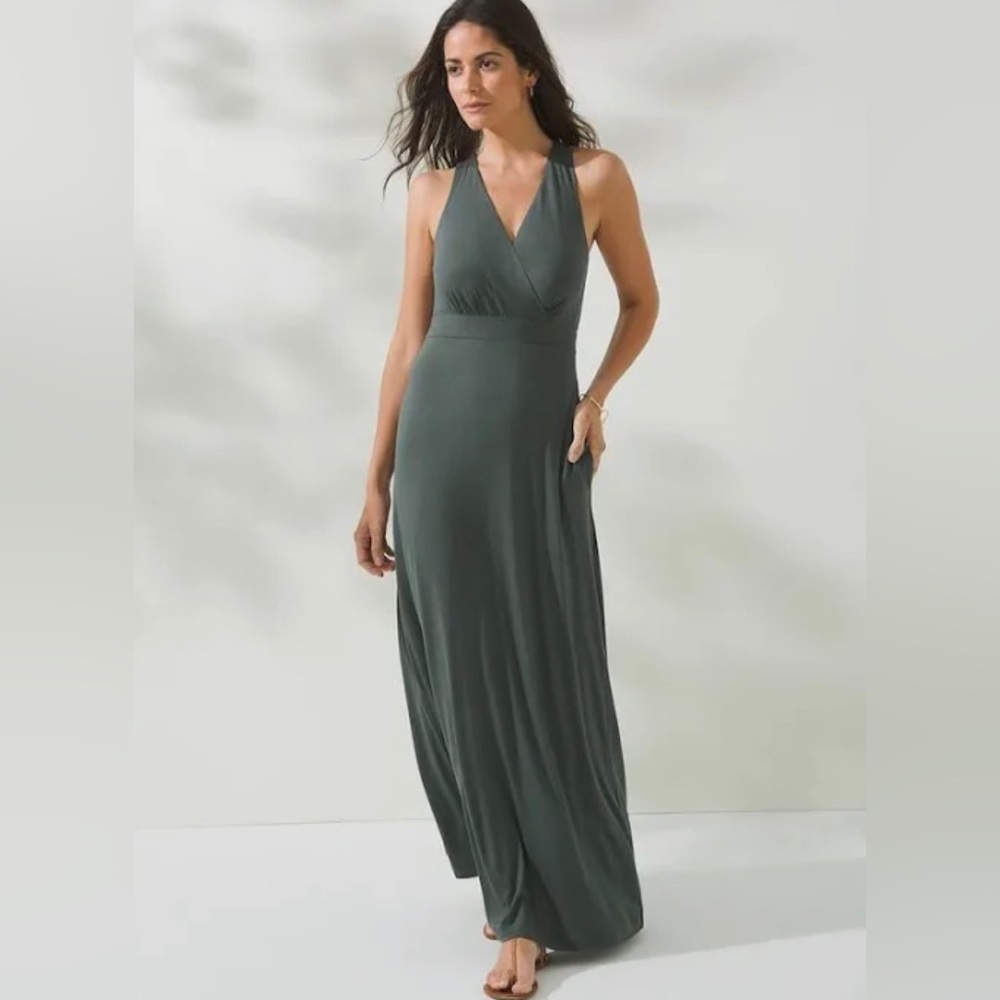 Soma XXL Olive Green Weekend Halter Maxi Dress